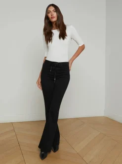 Discount - Charis Lace-Up Flare Pant - Noir Flare | Pants
