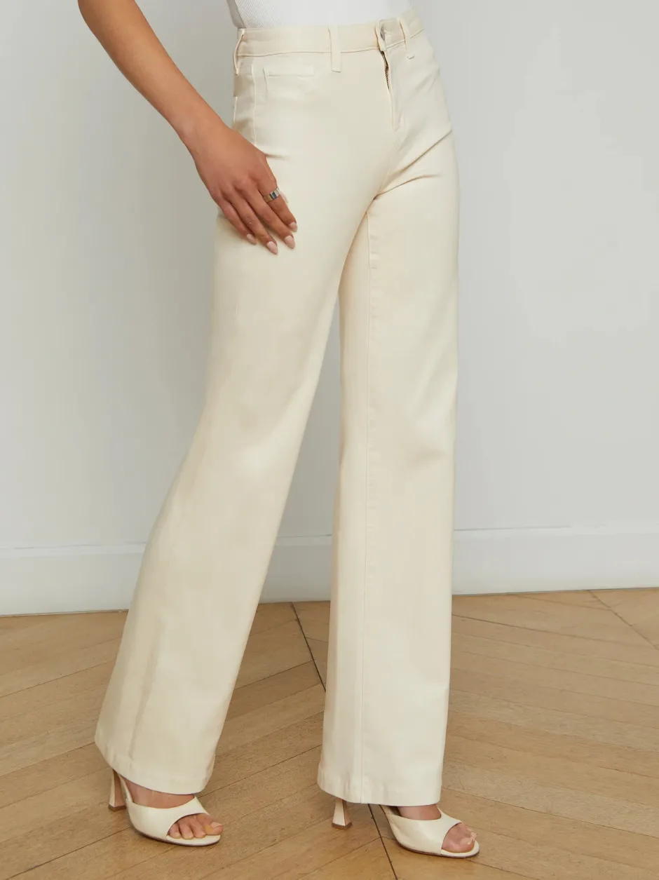 Fashion - Clayton Coated Wide-Leg Jean - French Vanilla Coated Denim | All Denim