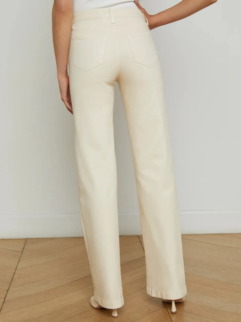 Fashion - Clayton Coated Wide-Leg Jean - French Vanilla Coated Denim | All Denim