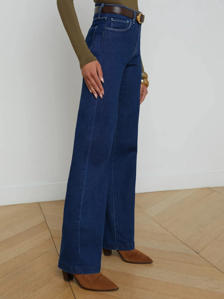 Outlet L’agence - Clayton Wide-Leg Jean - Newport Denim | All Denim