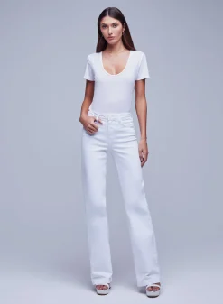 Outlet L’agence - Clayton Wide-Leg Jean - Blanc Denim | All Denim