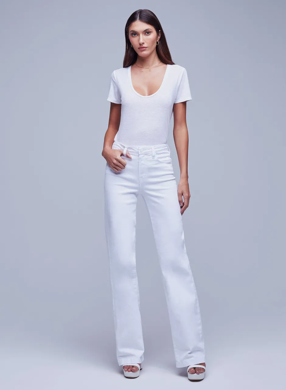 Outlet L’agence - Clayton Wide-Leg Jean - Blanc Denim | All Denim