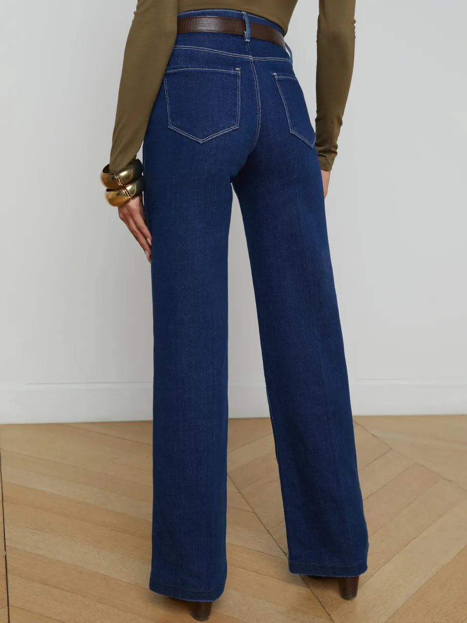 Outlet L’agence - Clayton Wide-Leg Jean - Newport Denim | All Denim
