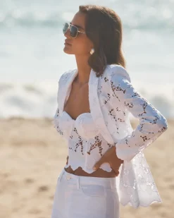 Fashion L’agence - Clementine Lace Blazer - White Blazers