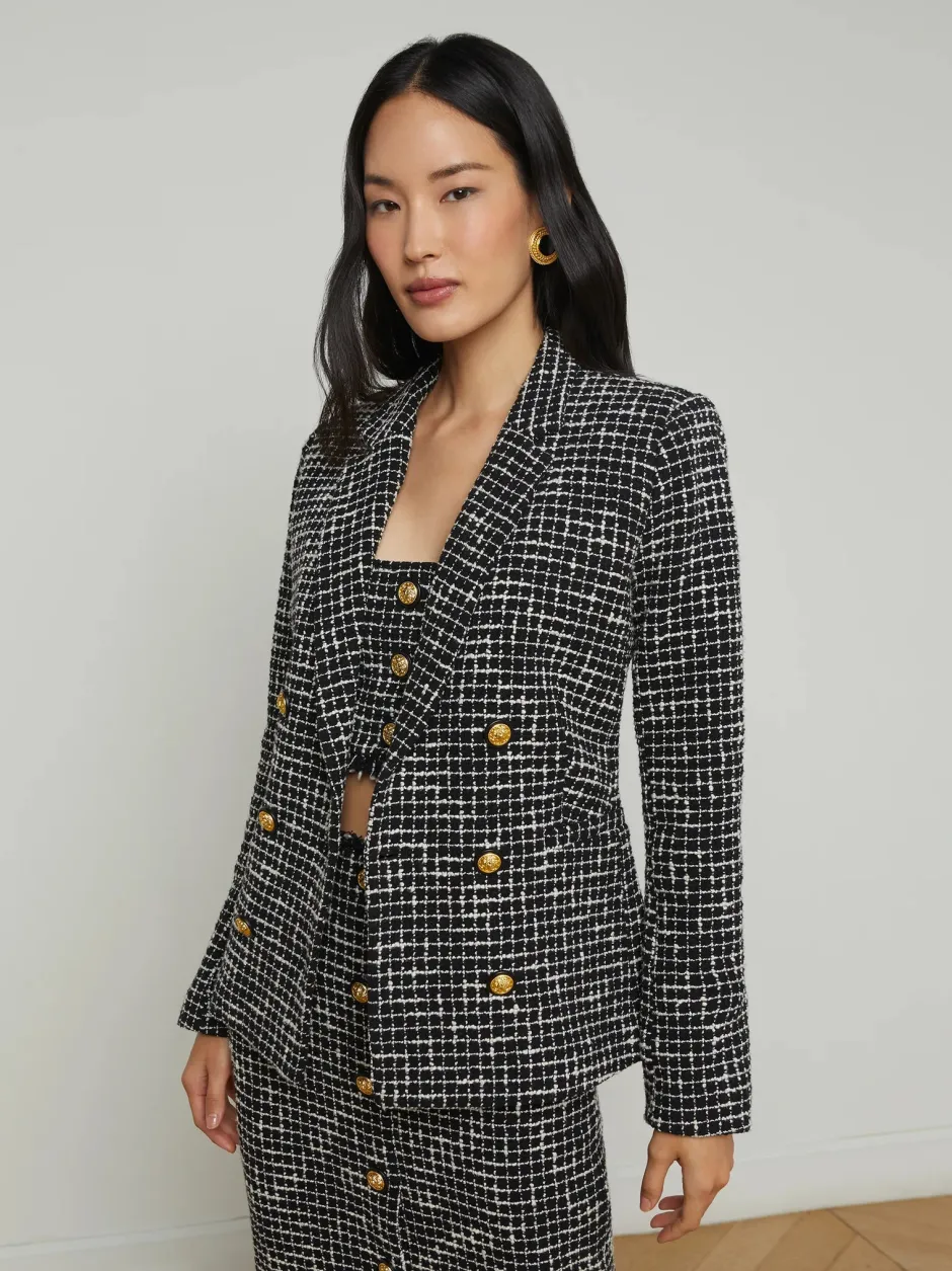 Fashion - Colin Tweed Blazer - Black/Ecru Blazers