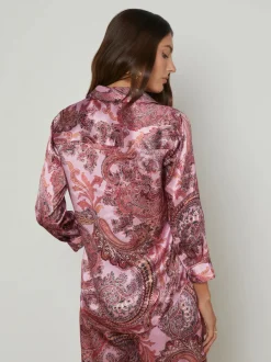 Discount - Dani Silk Blouse - Mauve Multi French Paisley Blouses