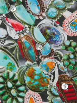 Best - Dani Silk Blouse - Multi Mix Turquoise Rings Blouses