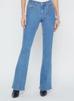 Clearance - Deanna Low Rise Seamed Flare - Berlin Flare | Denim