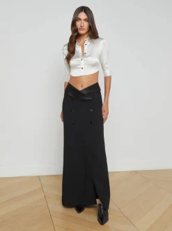 Online L’agence - Diara Tuxedo Skirt - Black Long Skirts