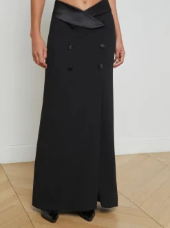 Online L’agence - Diara Tuxedo Skirt - Black Long Skirts