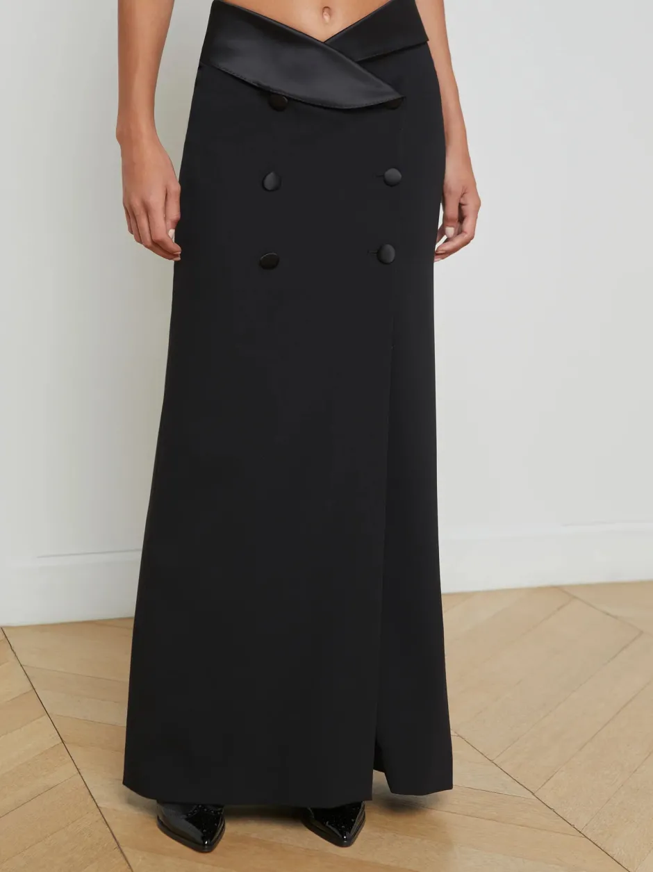 Online L’agence - Diara Tuxedo Skirt - Black Long Skirts