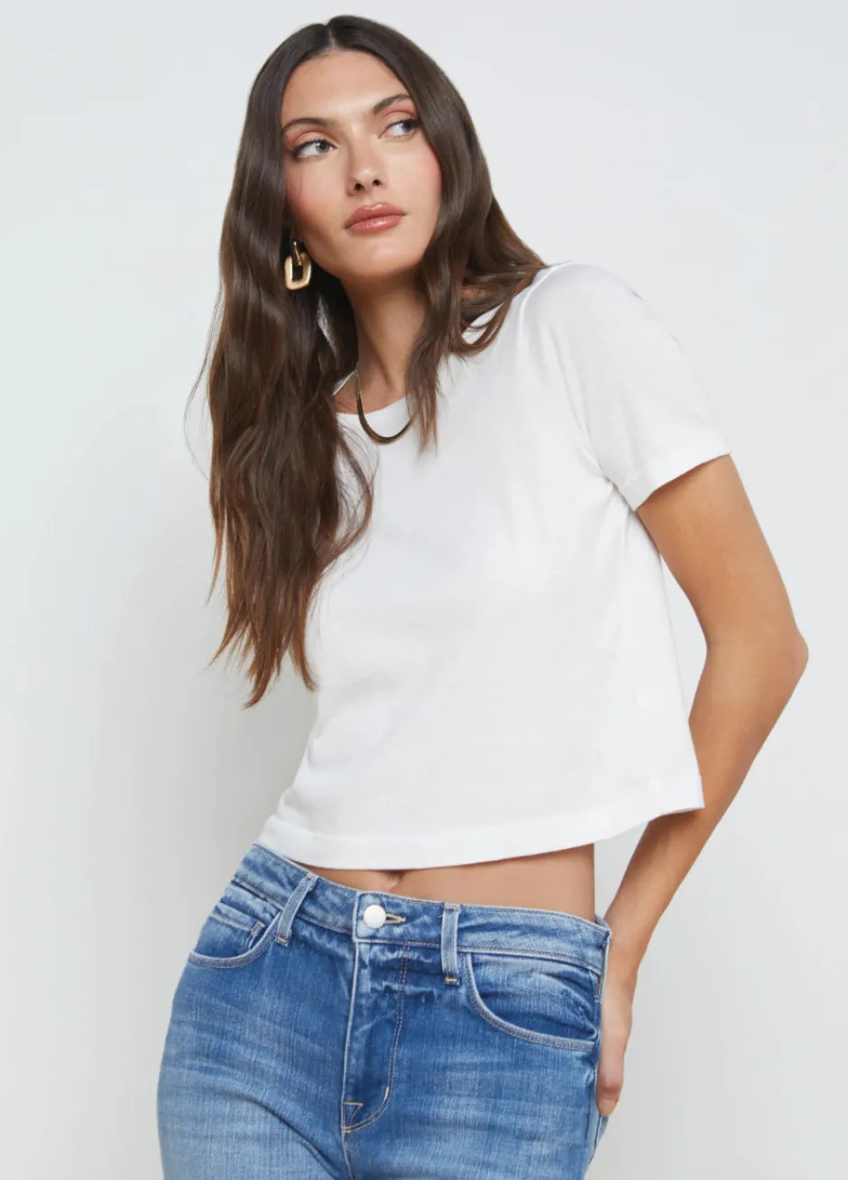 Fashion L’agence - Donna Tee - White Crop Tops