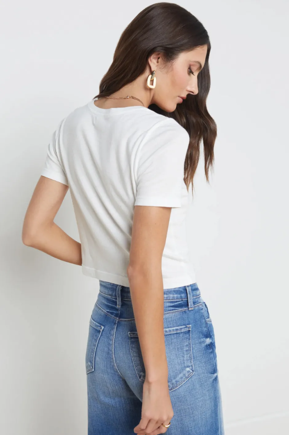 Fashion L’agence - Donna Tee - White Crop Tops