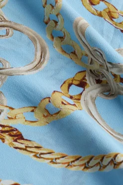 Sale - Elise Halter Midi Dress - Sky Blue Multi Chain Coverups | Midi