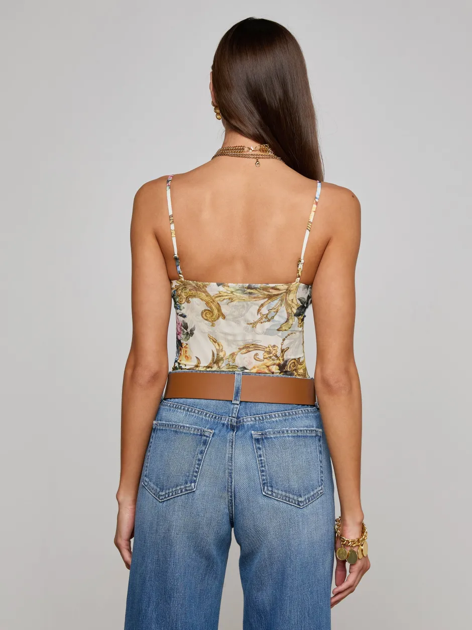 Hot L’agence - Elowen Underwire Bodysuit - Vintage White Floral Baroque Bodysuits