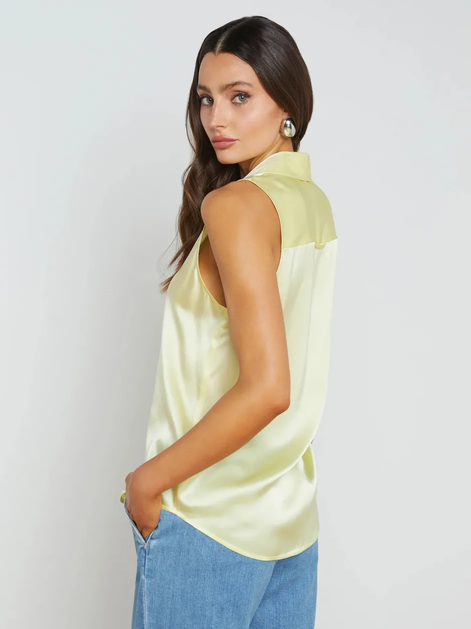 Outlet L’agence - Emmy Sleeveless Blouse - Yellow Sorbet Blouses