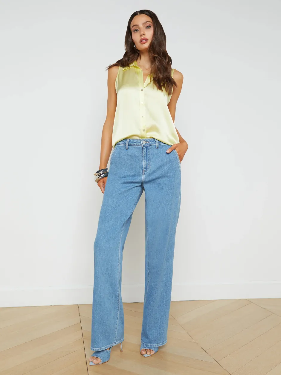 Outlet L’agence - Emmy Sleeveless Blouse - Yellow Sorbet Blouses