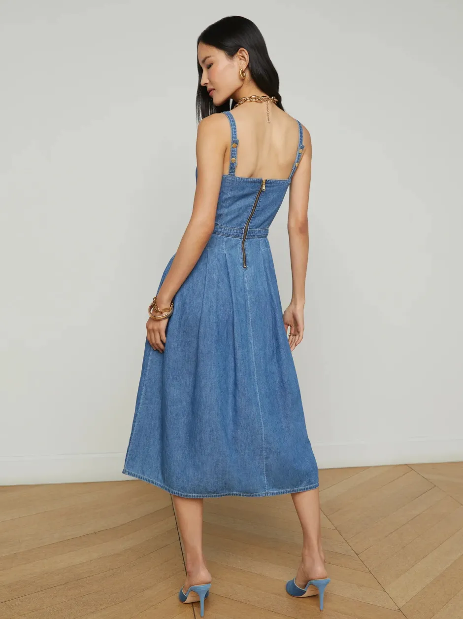 Best - Esmeralda Chambray Dress - Stokes Midi | Midi Dresses