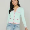Discount - Estefania Cardigan - Pale Jade/Pink Sweaters & Knits