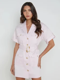 Discount L’agence - Everest Safari Shirtdress - Lilac Snow Dresses | Mini Dresses