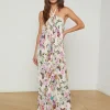 Hot - Geneva Halter Maxi Dress - Vintage White Multi Charonda Butterfly Coverups