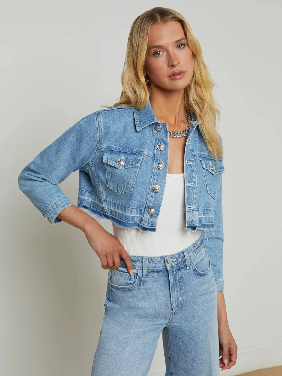 Clearance L’agence - Genevie Crop Jacket - Zion Denim Jackets | Jackets