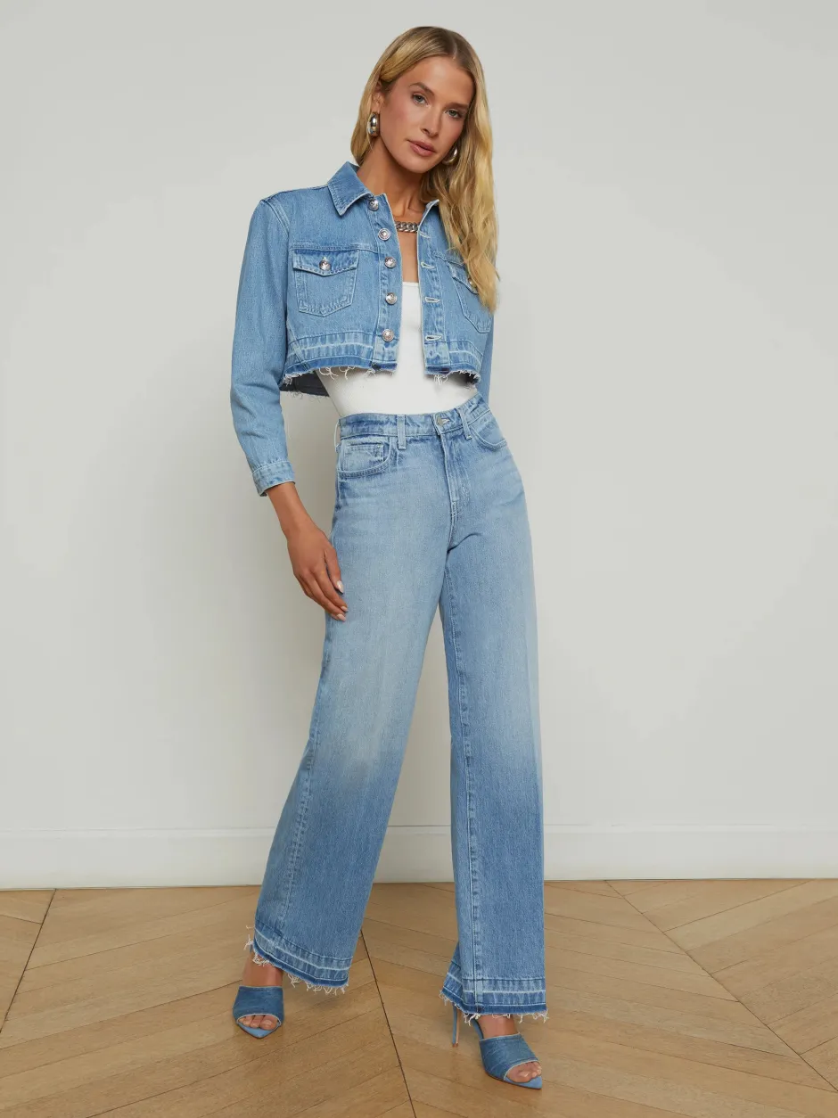 Clearance L’agence - Genevie Crop Jacket - Zion Denim Jackets | Jackets