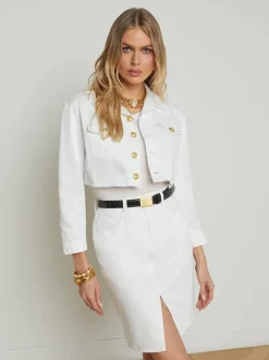 Best - Genevie Cropped Denim Jacket - Blanc Denim Jackets | Jackets