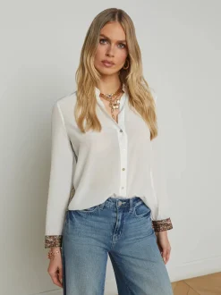 Fashion L’agence - Gio Silk Blouse - Multi Tapestry Print Blouses