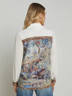 Fashion L’agence - Gio Silk Blouse - Multi Tapestry Print Blouses