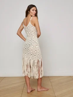 Sale - Haleigh Crochet Cover-Up Dress - Natural Coverups