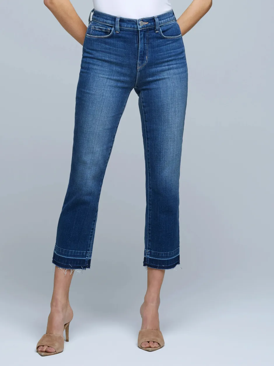 Fashion L’agence - Harris H/R Cropped Straight Jean - Talledega Denim | All Denim