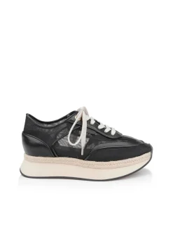 New L’agence - Iris Mesh Platform Sneaker - Black Mesh Shoes