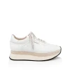 Sale L’agence - Ivone Platform Sneaker - Vintage White Suede Shoes