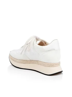 Sale L’agence - Ivone Platform Sneaker - Vintage White Suede Shoes