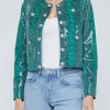 Fashion L’agence - Jayde Leather Jacket - Jade Green Snake Animal Print