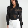 Discount L’agence - Jenica Lace Blouse - Black Blouses