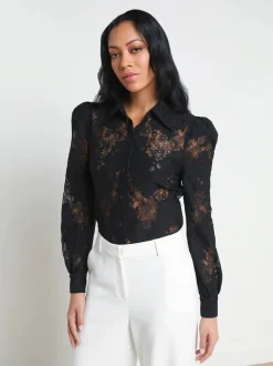 Discount L’agence - Jenica Lace Blouse - Black Blouses