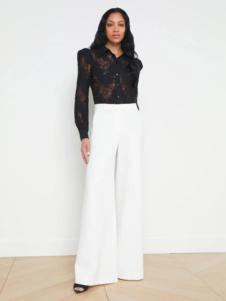 Discount L’agence - Jenica Lace Blouse - Black Blouses