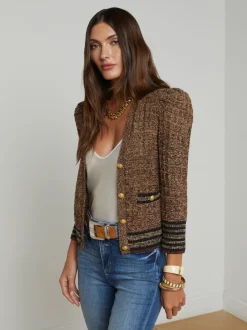 Best L’agence - Jenni Cardigan - Neutral Multi Sweaters & Knits