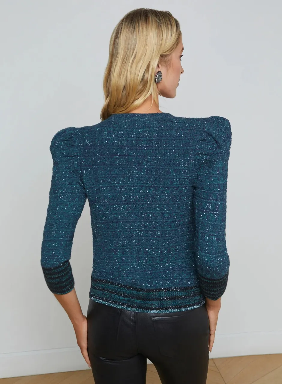 Online - Jenni Cardigan - Deep Teal Multi Sweaters & Knits