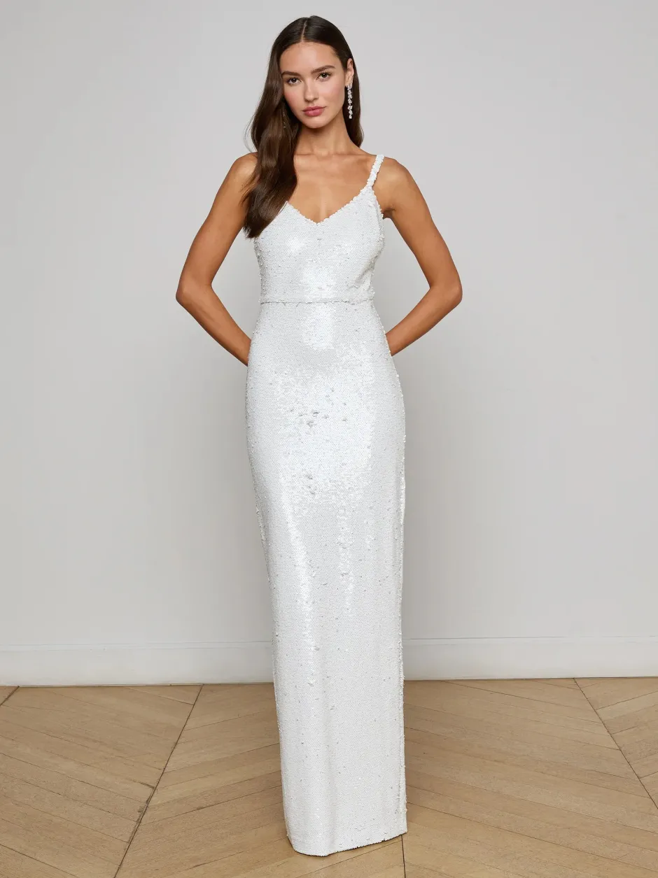 Best - Karma Sequin Maxi Dress - White Sequin Long Dresses | Dresses