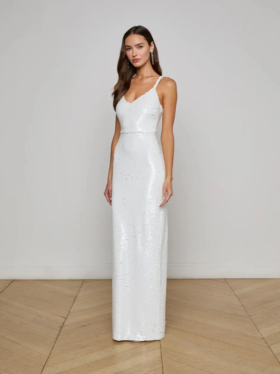 Best - Karma Sequin Maxi Dress - White Sequin Long Dresses | Dresses
