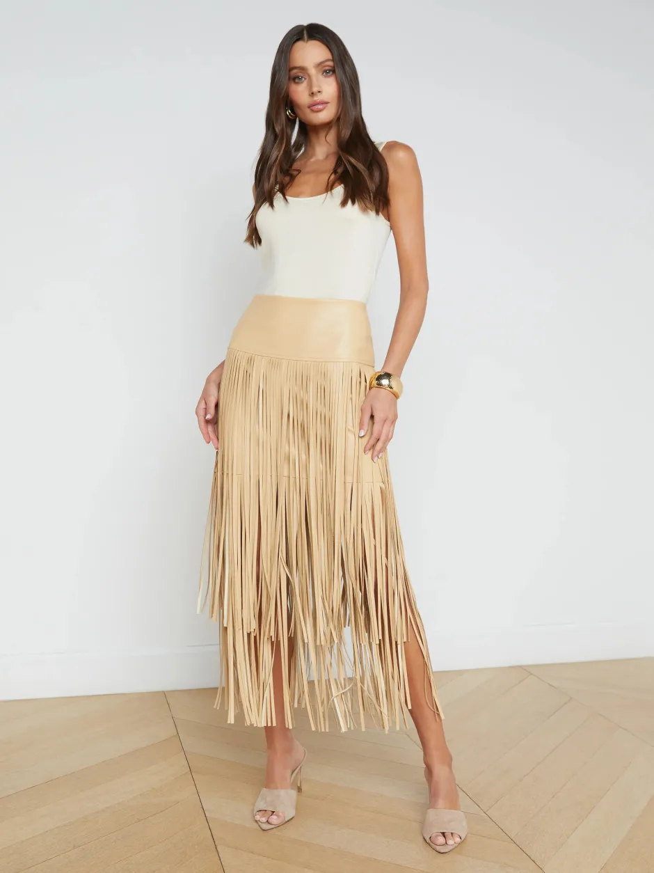 New L’agence - Karolina Fringe Skirt - Croissant Mini Skirts