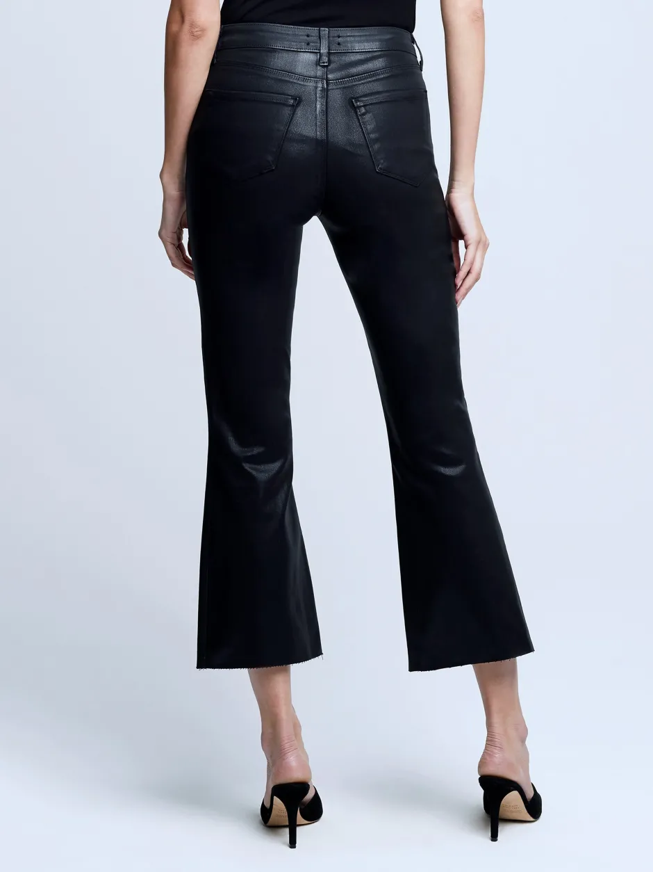 Online L’agence - Kendra Coated Jean - Noir Coated Denim | All Denim
