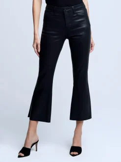 Online L’agence - Kendra Coated Jean - Noir Coated Denim | All Denim
