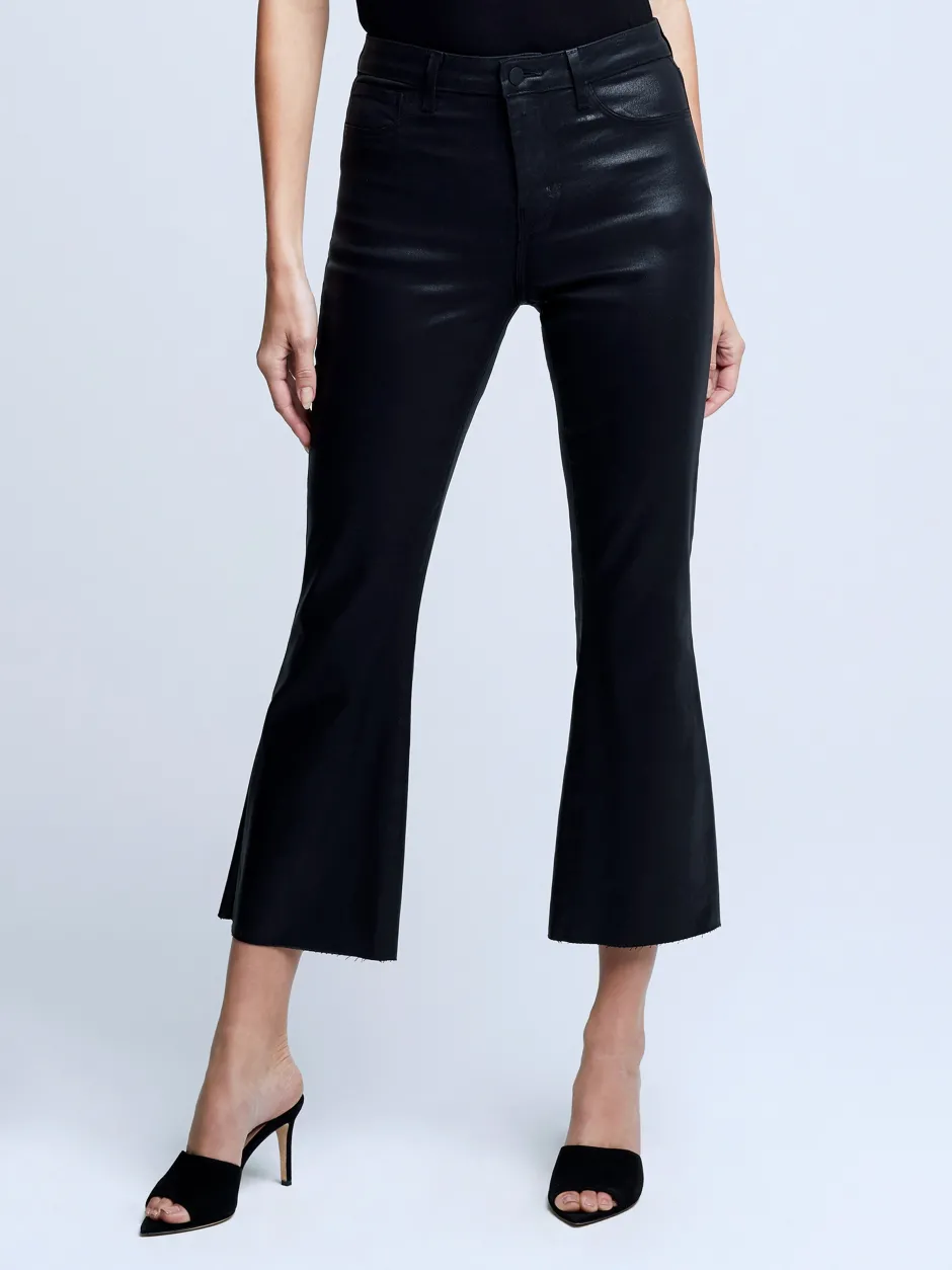 Online L’agence - Kendra Coated Jean - Noir Coated Denim | All Denim