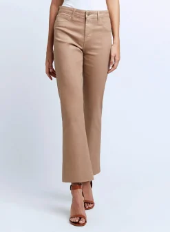 Clearance L’agence - Kendra Crop Flare - Cappuccino Coated Denim | All Denim