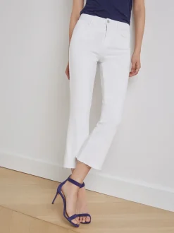 Hot L’agence - Kendra Cropped Flare Jean - Blanc Flare | Crop