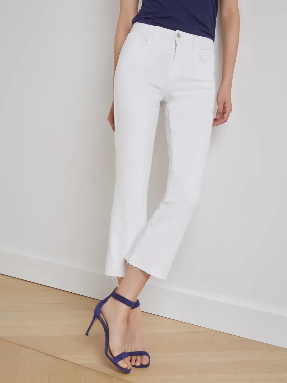 Hot L’agence - Kendra Cropped Flare Jean - Blanc Flare | Crop